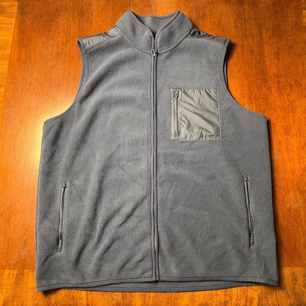 Brooks Brothers Red Fleece Gray Fleece Full Zip Vest Men's Large 23x25